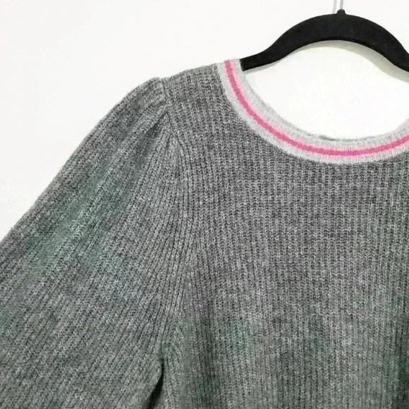 Halogen Grey Dark Heather Blouson Sleeve Sweater - Picture 3 of 9